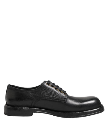 Dolce & Gabbana Black Leather Lace Up Derby Formal Shoes - Beyzy Store - Dolce & Gabbana