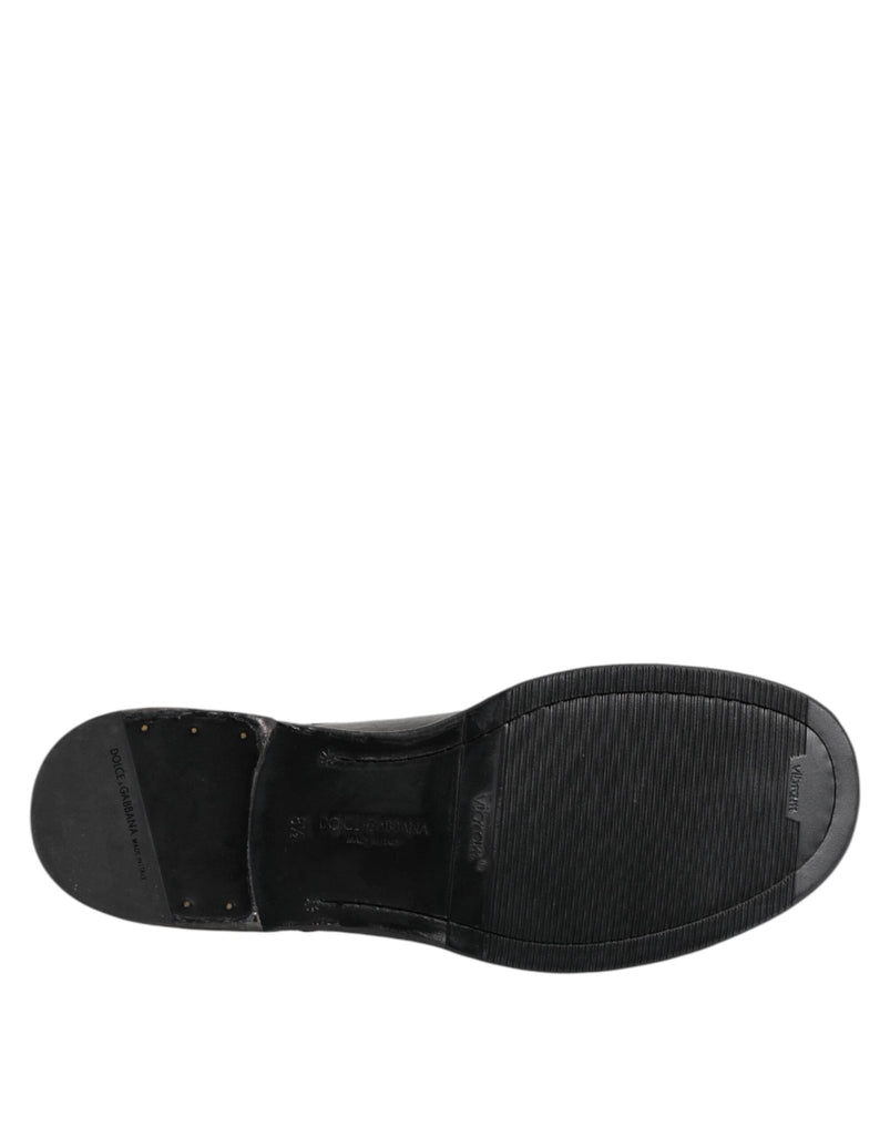 Dolce & Gabbana Black Leather Lace Up Derby Formal Shoes - Beyzy Store - Dolce & Gabbana