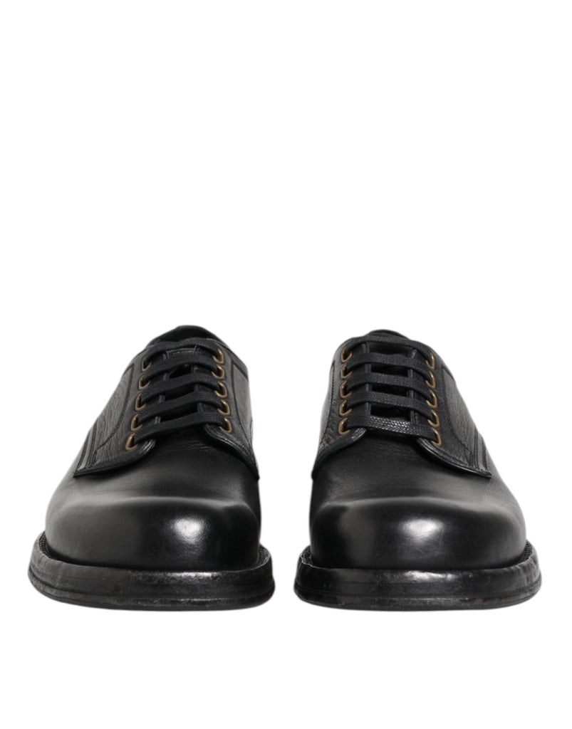 Dolce & Gabbana Black Leather Lace Up Derby Formal Shoes - Beyzy Store - Dolce & Gabbana