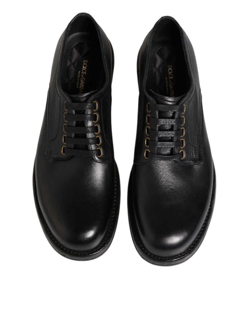 Dolce & Gabbana Black Leather Lace Up Derby Formal Shoes - Beyzy Store - Dolce & Gabbana