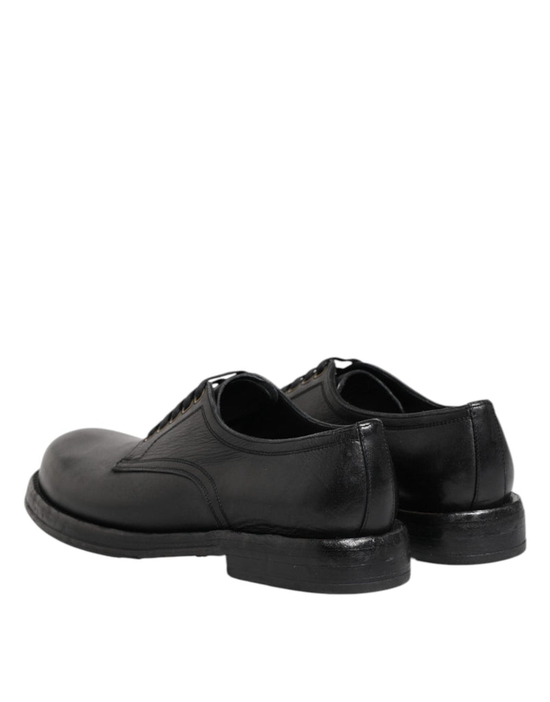 Dolce & Gabbana Black Leather Lace Up Derby Formal Shoes - Beyzy Store - Dolce & Gabbana