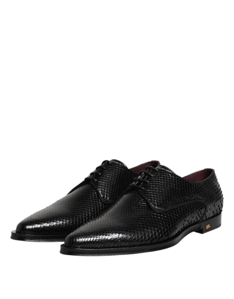 Dolce & Gabbana Black Leather Lace Up Dress Men Derby Shoes - Beyzy Store - Dolce & Gabbana