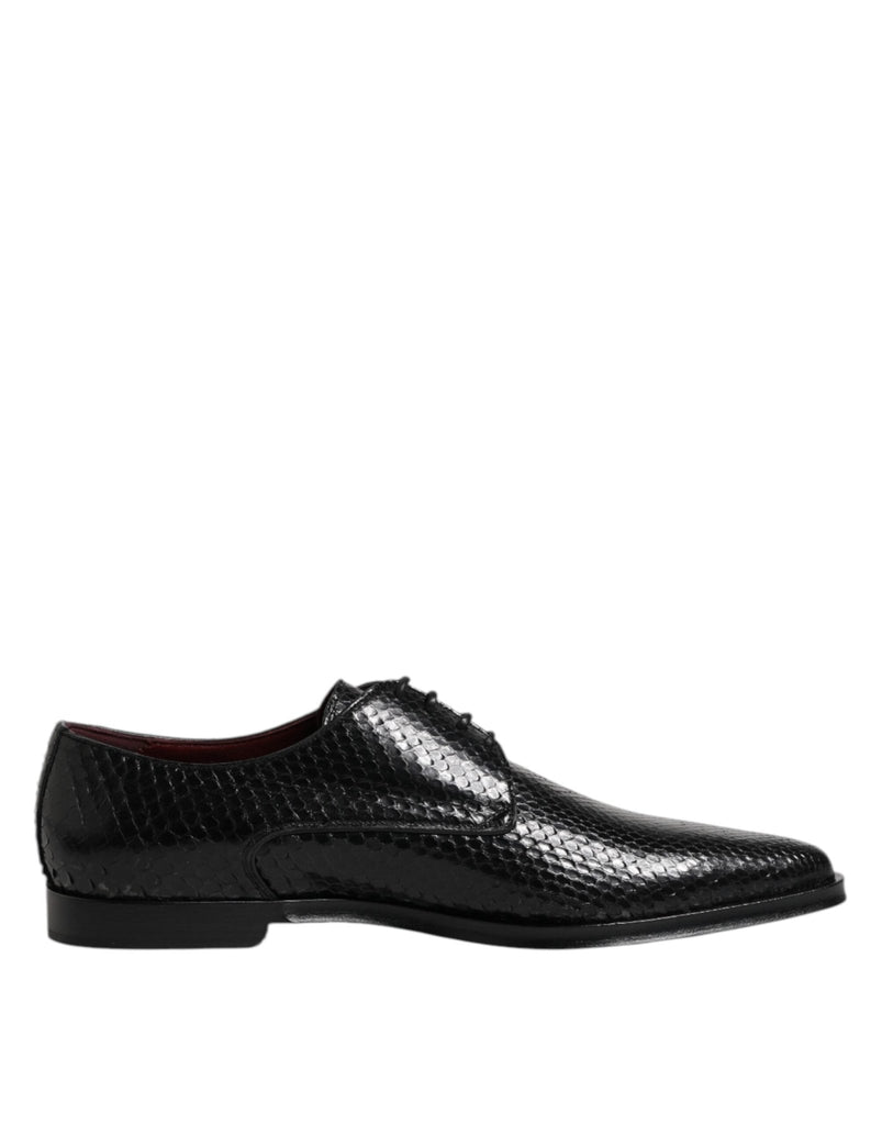 Dolce & Gabbana Black Leather Lace Up Dress Men Derby Shoes - Beyzy Store - Dolce & Gabbana