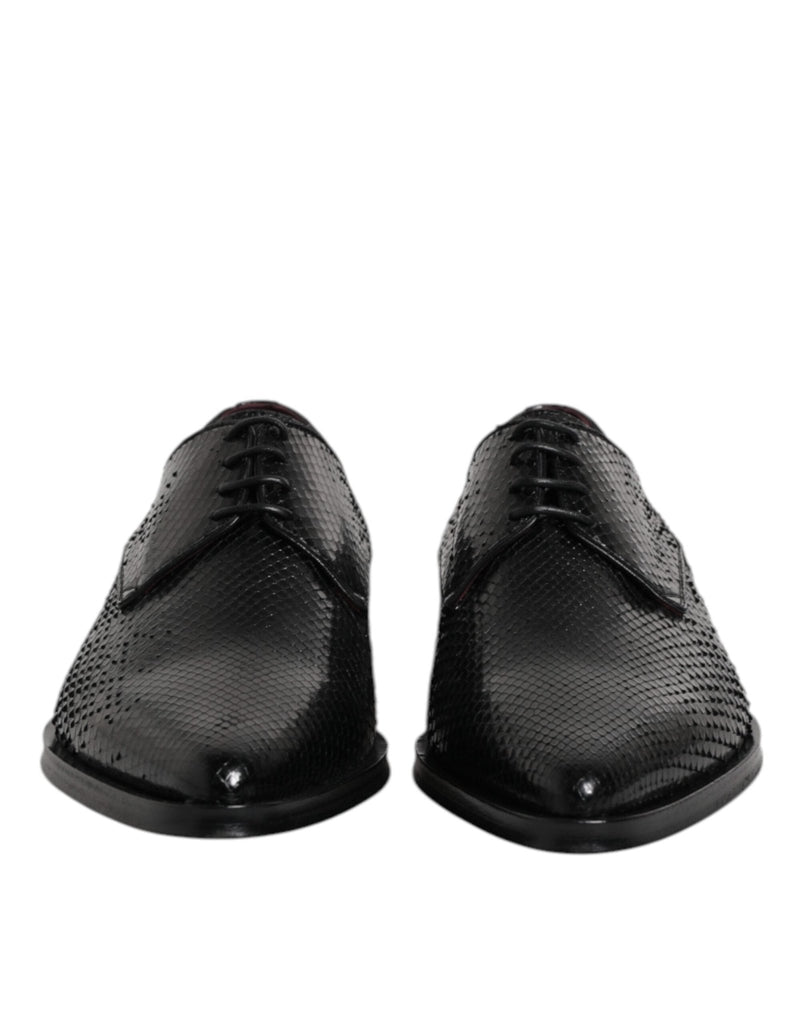 Dolce & Gabbana Black Leather Lace Up Dress Men Derby Shoes - Beyzy Store - Dolce & Gabbana