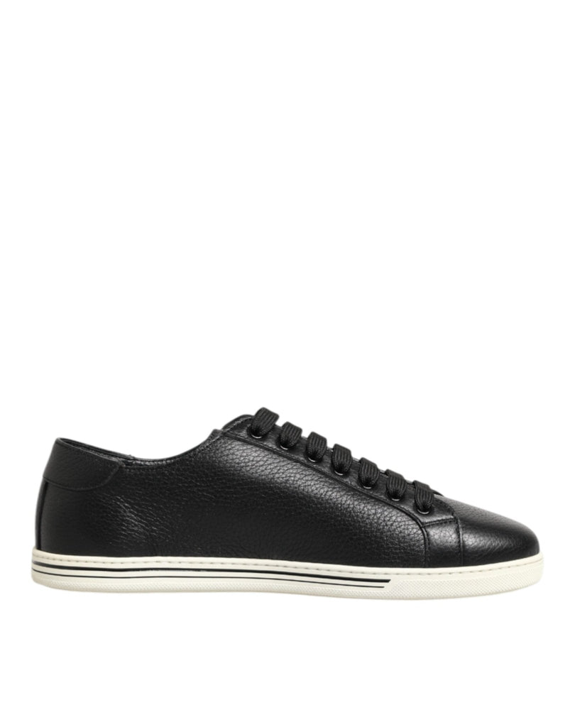 Dolce & Gabbana Black Leather Lace Up Low Top Sneakers Shoes - Beyzy Store - Dolce & Gabbana