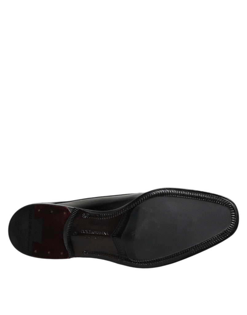 Dolce & Gabbana Black Leather Lace Up Men Derby Formal Shoes - Beyzy Store - Dolce & Gabbana