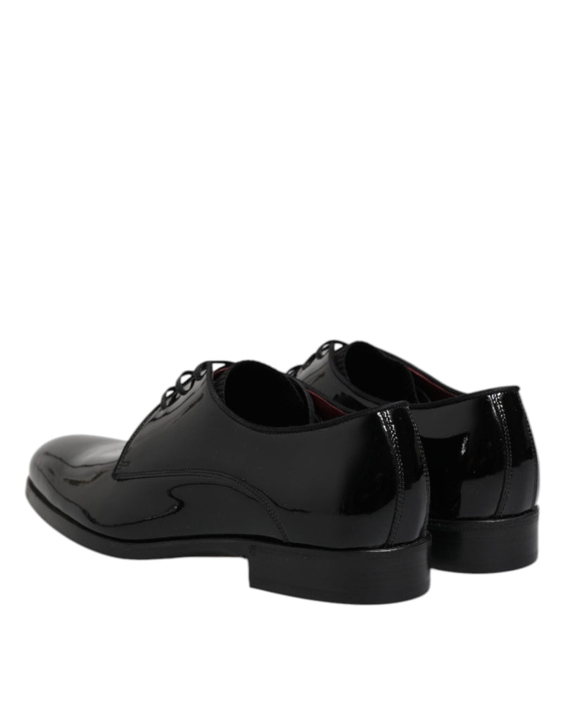Dolce & Gabbana Black Leather Lace Up Men Derby Formal Shoes - Beyzy Store - Dolce & Gabbana