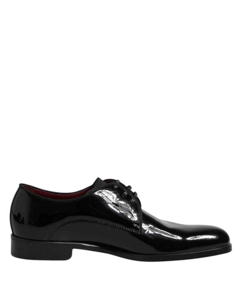 Dolce & Gabbana Black Leather Lace Up Men Derby Formal Shoes - Beyzy Store - Dolce & Gabbana