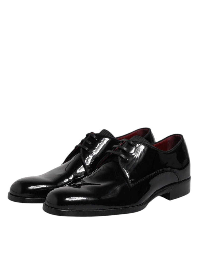 Dolce & Gabbana Black Leather Lace Up Men Derby Formal Shoes - Beyzy Store - Dolce & Gabbana