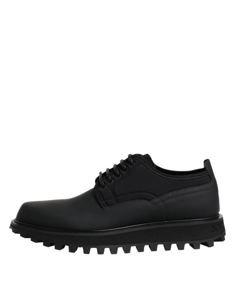 Dolce & Gabbana Black Leather Lace Up Trekking Dress Shoes - Beyzy Store - Dolce & Gabbana