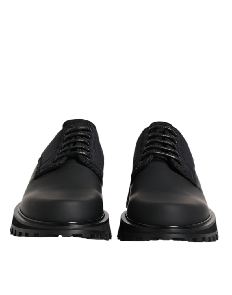 Dolce & Gabbana Black Leather Lace Up Trekking Dress Shoes - Beyzy Store - Dolce & Gabbana