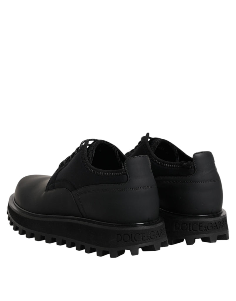 Dolce & Gabbana Black Leather Lace Up Trekking Dress Shoes - Beyzy Store - Dolce & Gabbana