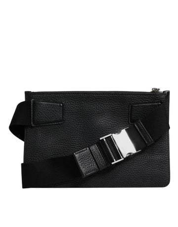 Dolce & Gabbana Black Leather Logo Plaque Purse Fanny Pack Bag - Beyzy Store - Dolce & Gabbana