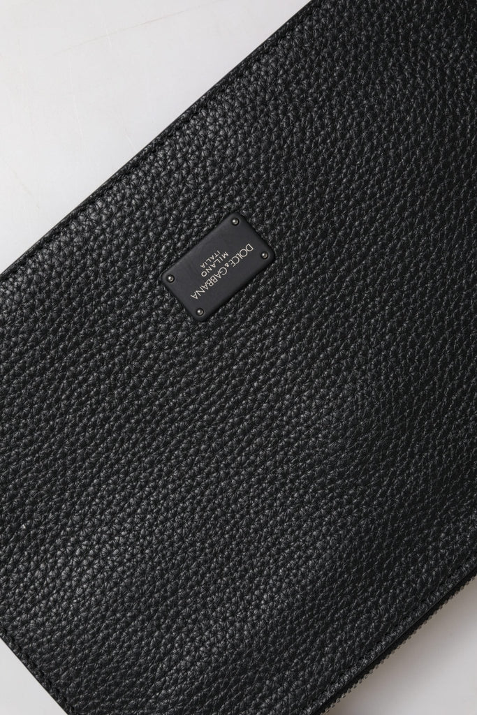 Dolce & Gabbana Black Leather Logo Plaque Purse Fanny Pack Bag - Beyzy Store - Dolce & Gabbana