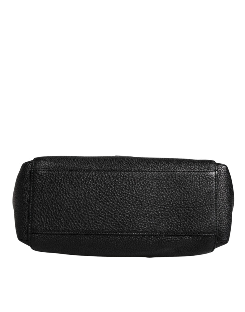 Dolce & Gabbana Black Leather Logo Plaque Shoulder Crossbody Bag - Beyzy Store - Dolce & Gabbana