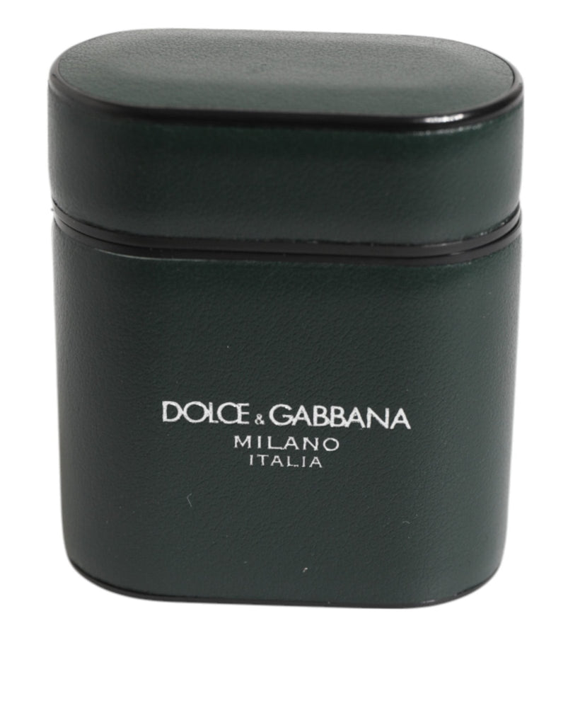 Dolce & Gabbana Black Leather Logo Print Flip Holder Men Airpods Case - Beyzy Store - Dolce & Gabbana