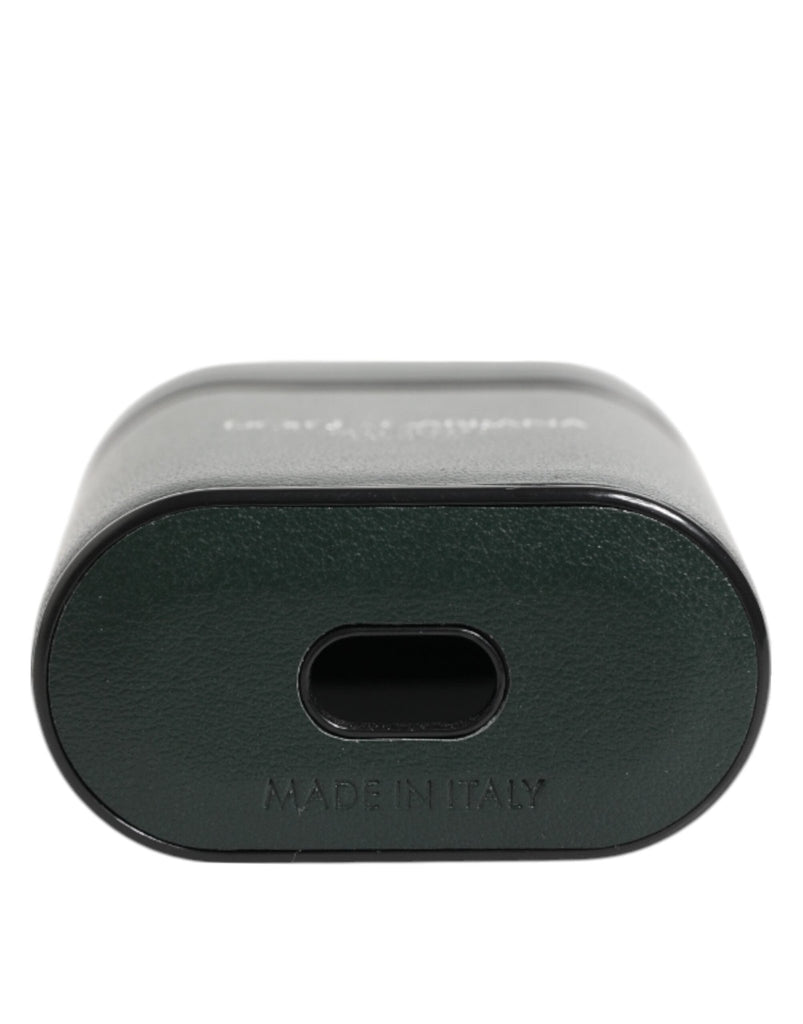 Dolce & Gabbana Black Leather Logo Print Flip Holder Men Airpods Case - Beyzy Store - Dolce & Gabbana