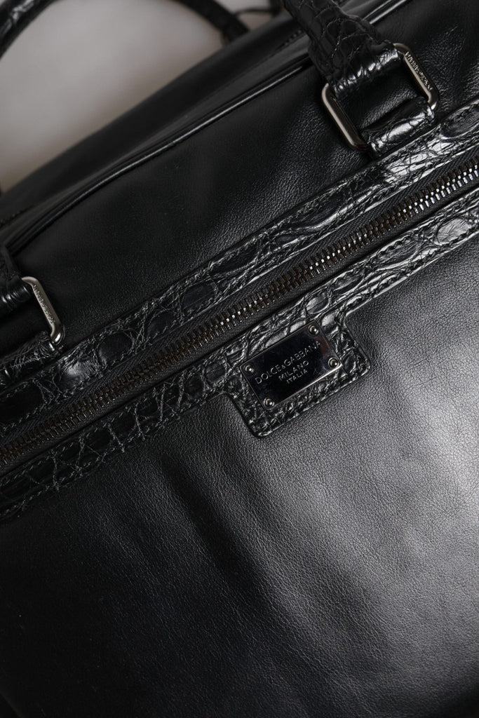 Dolce & Gabbana Black Leather Messenger Shoulder Strap Bag - Beyzy Store - Dolce & Gabbana