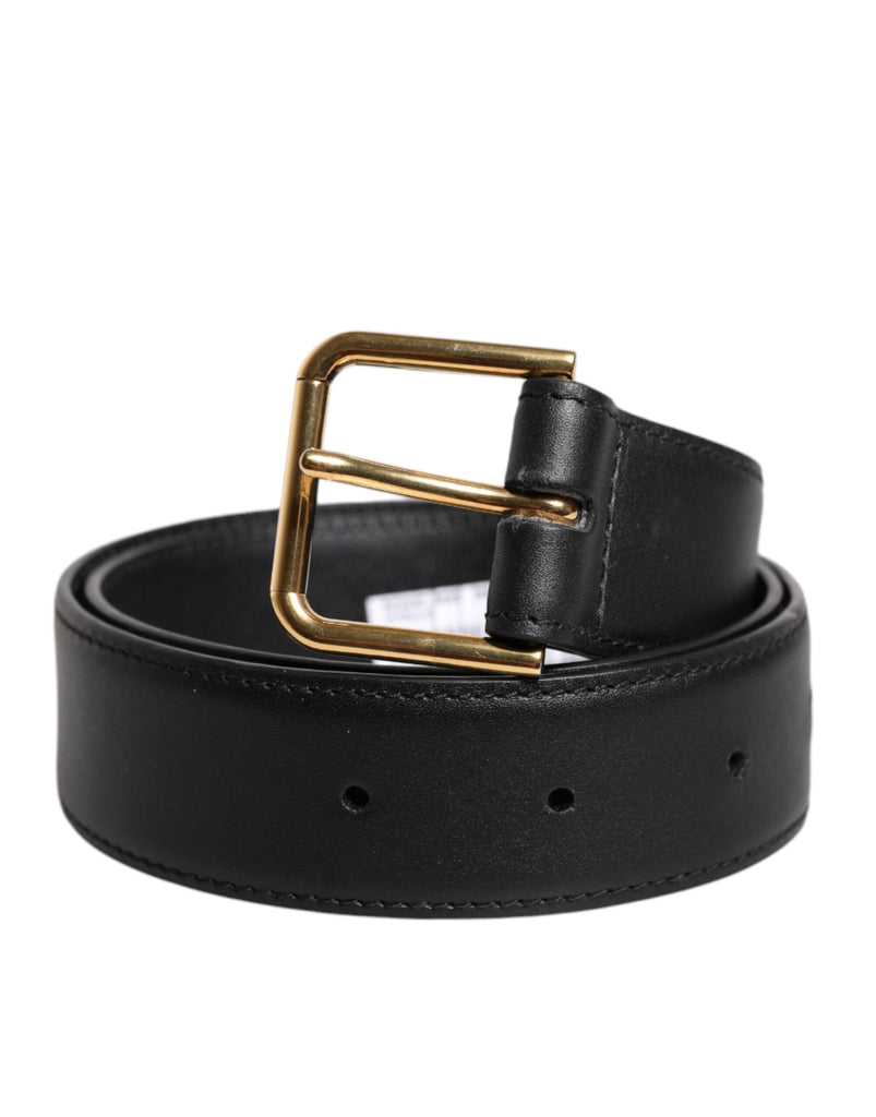 Dolce & Gabbana Black Leather Metal Buckle Classic Belt - Beyzy Store - Dolce & Gabbana