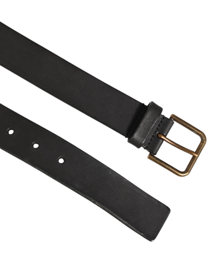 Dolce & Gabbana Black Leather Metal Buckle Classic Men Belt - Beyzy Store - Dolce & Gabbana
