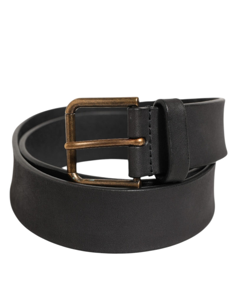 Dolce & Gabbana Black Leather Metal Buckle Classic Men Belt - Beyzy Store - Dolce & Gabbana