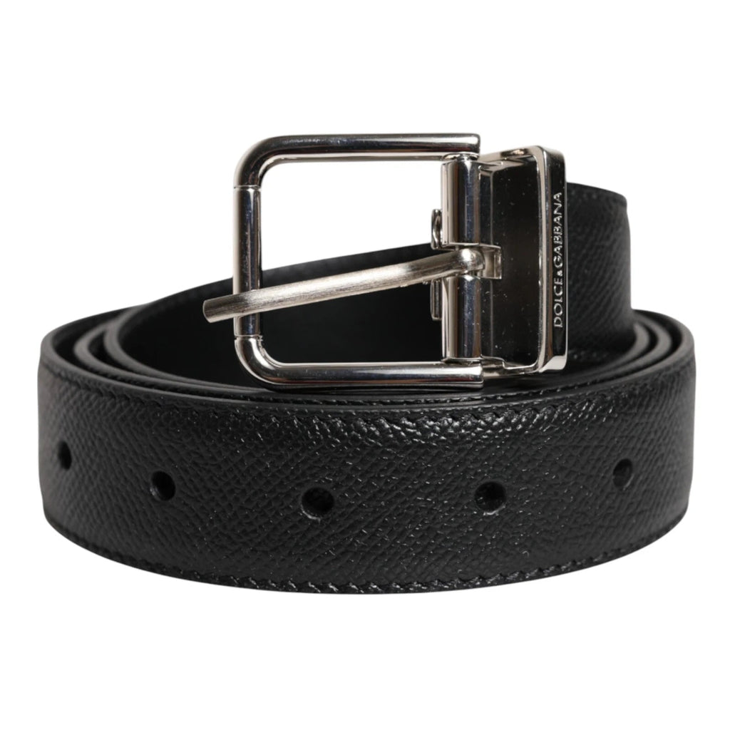 Dolce & Gabbana Black Leather Metal Buckle Classic Men Belt - Beyzy Store - Dolce & Gabbana