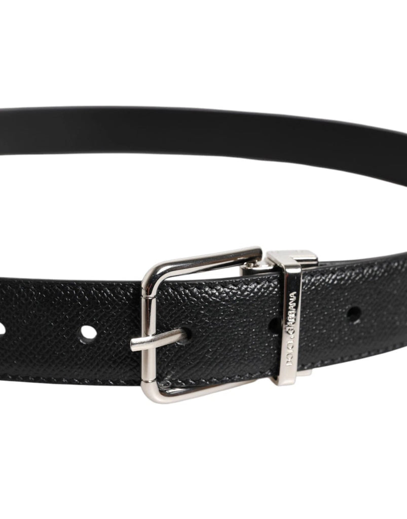 Dolce & Gabbana Black Leather Metal Buckle Classic Men Belt - Beyzy Store - Dolce & Gabbana