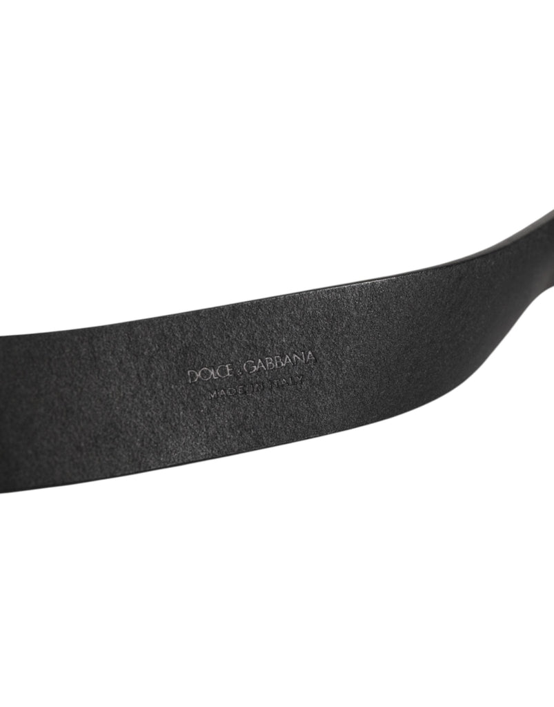 Dolce & Gabbana Black Leather Metal Buckle Classic Men Belt - Beyzy Store - Dolce & Gabbana
