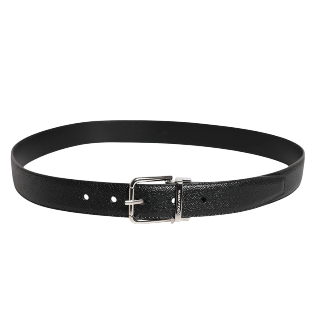 Dolce & Gabbana Black Leather Metal Buckle Classic Men Belt - Beyzy Store - Dolce & Gabbana