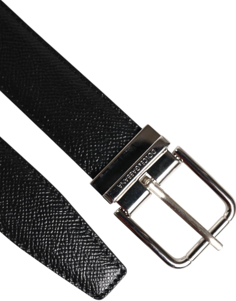 Dolce & Gabbana Black Leather Metal Buckle Classic Men Belt - Beyzy Store - Dolce & Gabbana