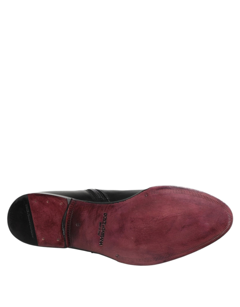 Dolce & Gabbana Black Leather Mid Calf Men Boots Shoes - Beyzy Store - Dolce & Gabbana