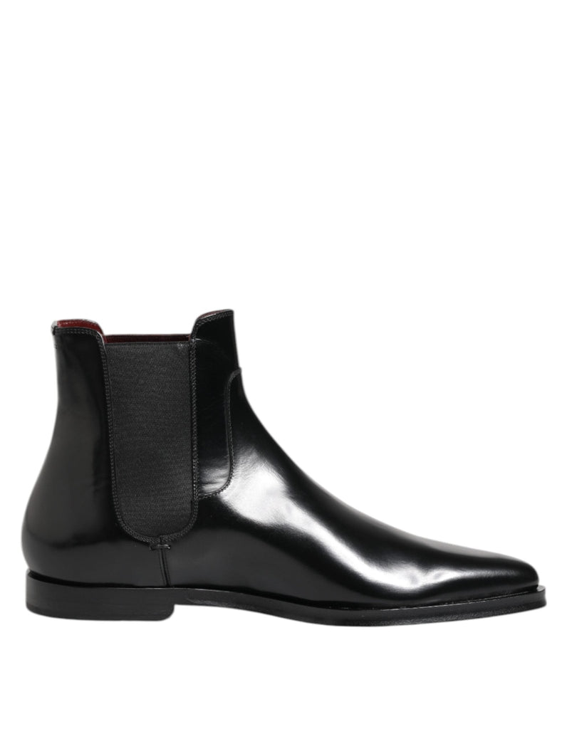 Dolce & Gabbana Black Leather MILLENIALS Mid Calf Boots Shoes - Beyzy Store - Dolce & Gabbana