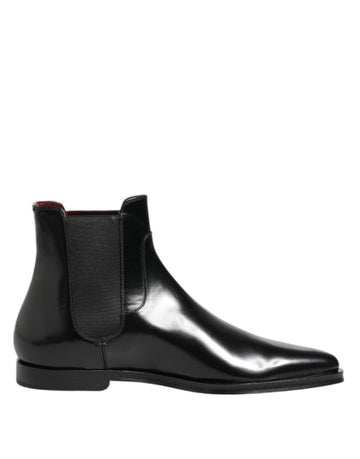 Dolce & Gabbana Black Leather MILLENIALS Mid Calf Boots Shoes - Beyzy Store - Dolce & Gabbana