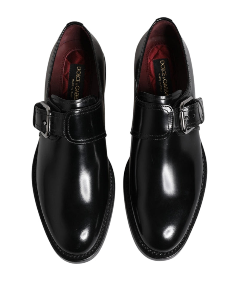 Dolce & Gabbana Black Leather Monk Strap Derby Formal Shoes - Beyzy Store - Dolce & Gabbana