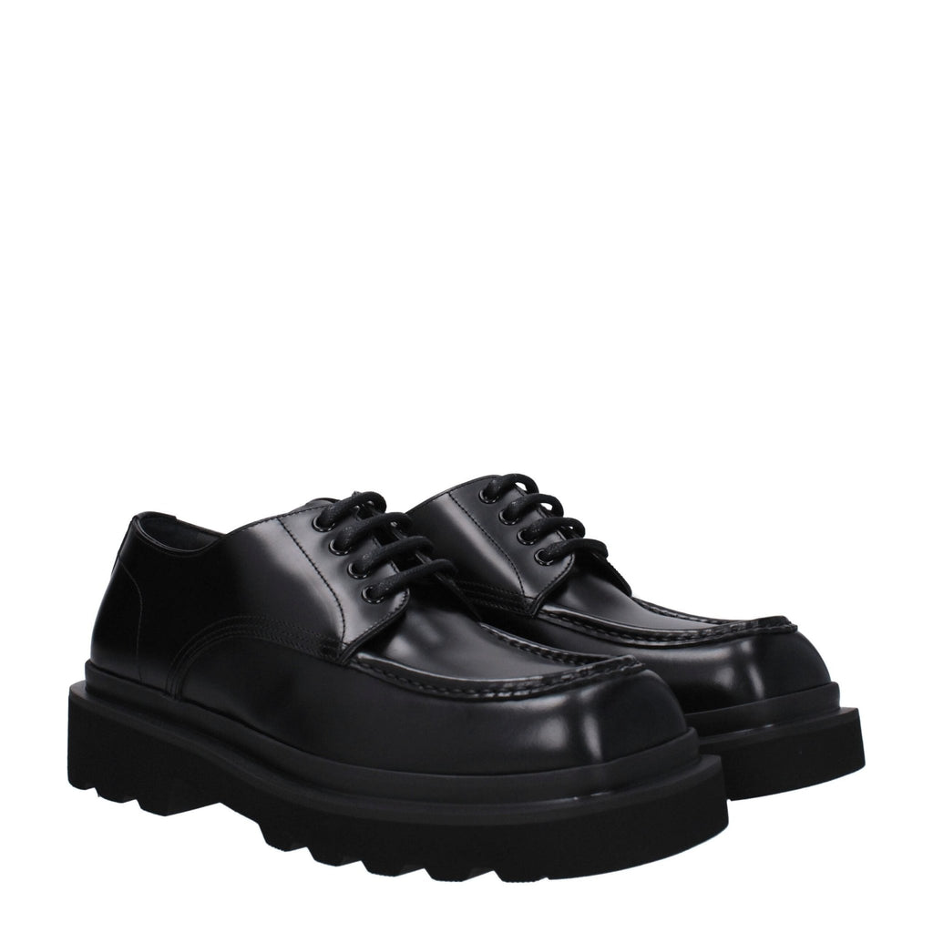 Dolce & Gabbana Black Leather Oxfords And Derbies - Beyzy Store - Dolce & Gabbana