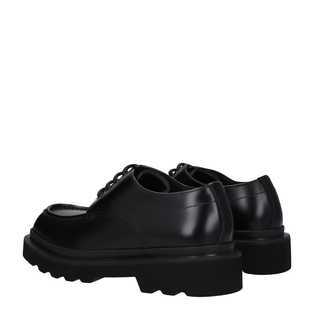 Dolce & Gabbana Black Leather Oxfords And Derbies - Beyzy Store - Dolce & Gabbana