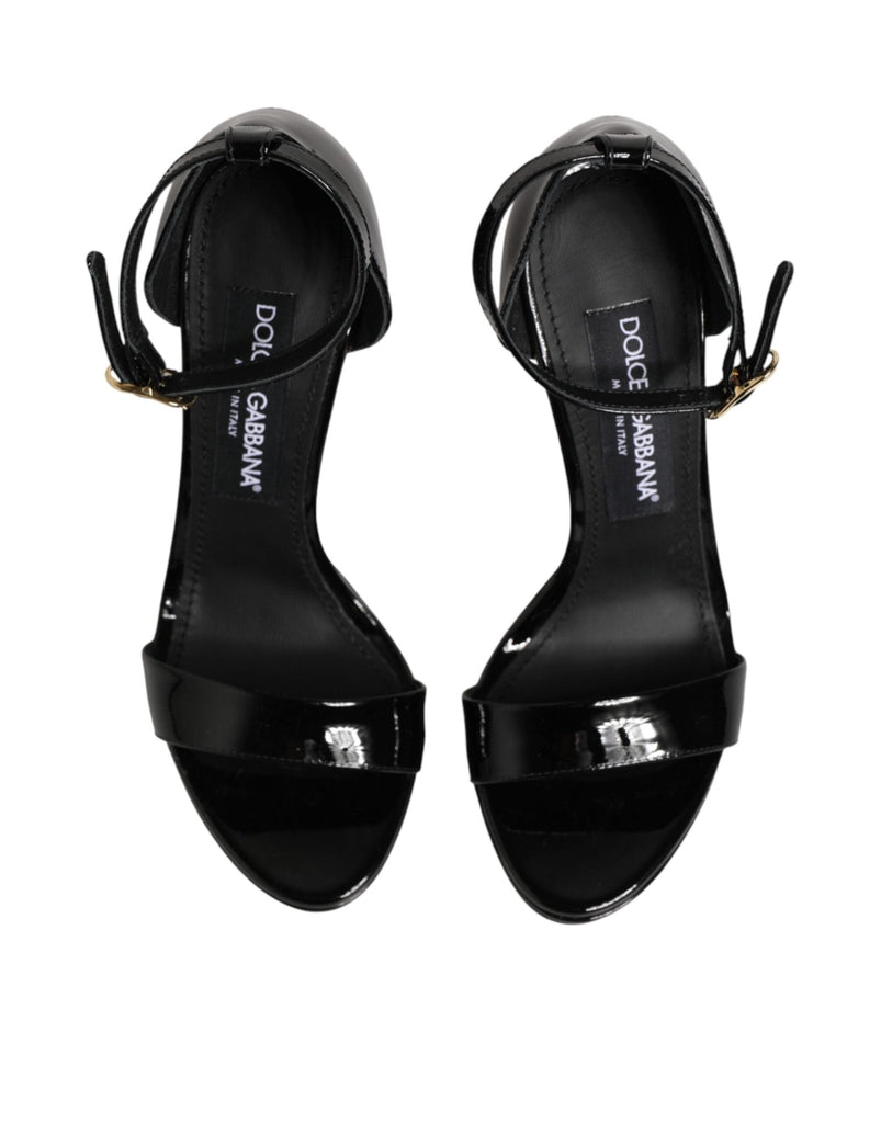 Dolce & Gabbana Black Leather Platform Keira Sandals Shoes - Beyzy Store - Dolce & Gabbana