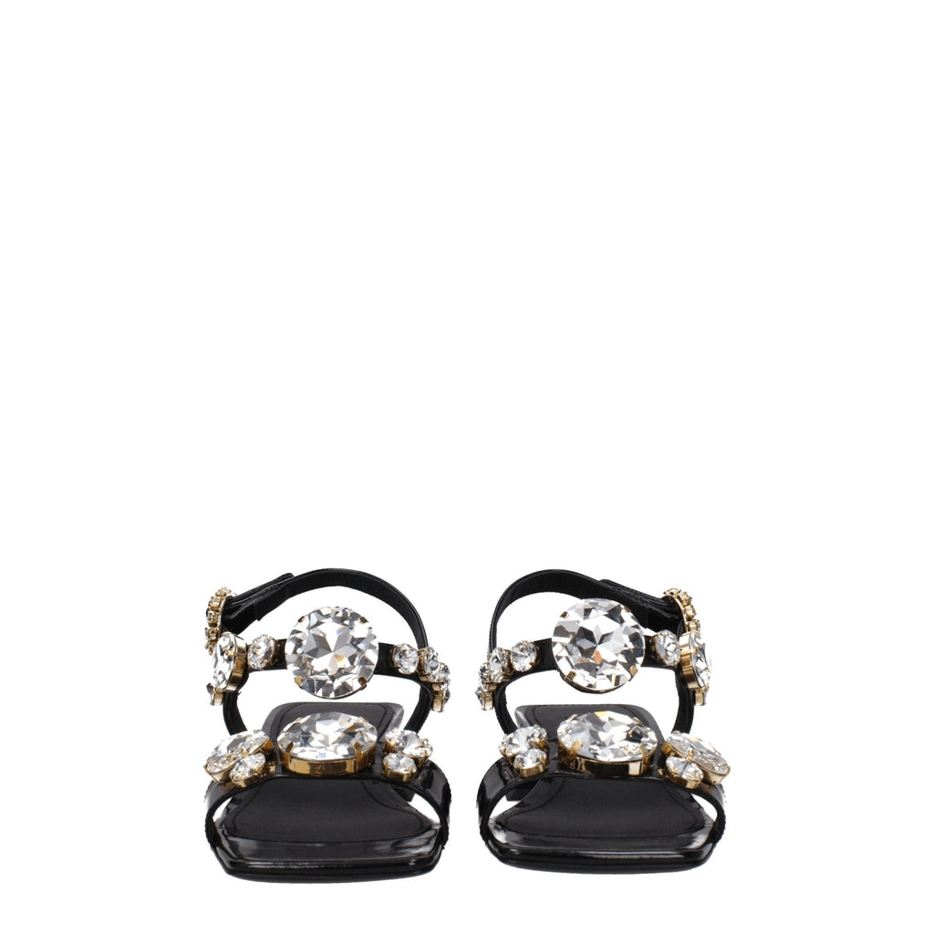 Dolce & Gabbana Black Leather Sandal - Beyzy Store - Dolce & Gabbana