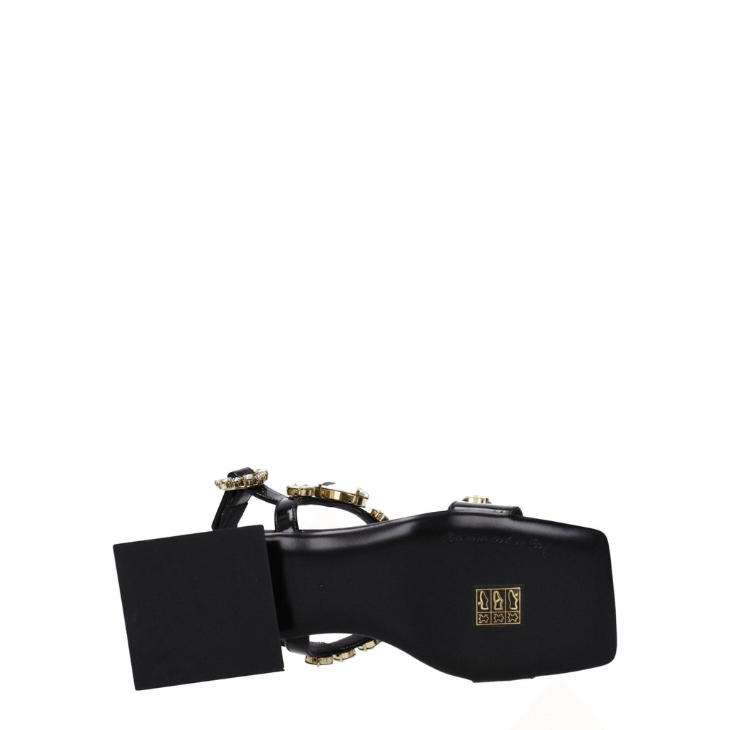 Dolce & Gabbana Black Leather Sandal - Beyzy Store - Dolce & Gabbana