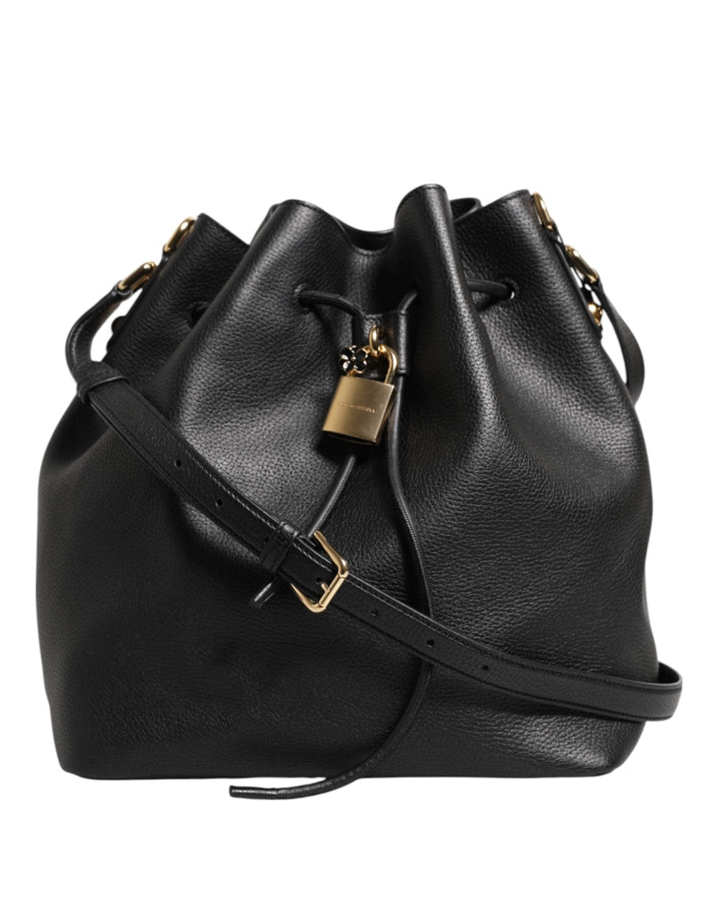 Dolce & Gabbana Black Leather Shoulder Crossbody Bucket DOLCE Bag - Beyzy Store - Dolce & Gabbana