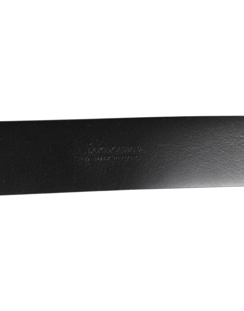 Dolce & Gabbana Black Leather Side Rings Brass Buckle Belt - Beyzy Store - Dolce & Gabbana