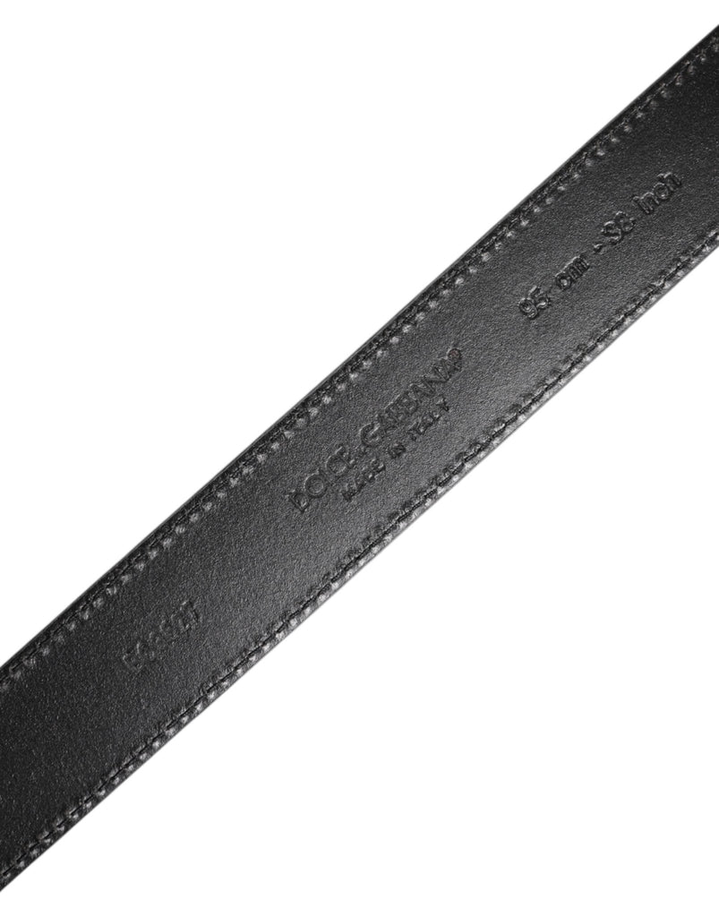 Dolce & Gabbana Black Leather Silver Metal Buckle Belt - Beyzy Store - Dolce & Gabbana