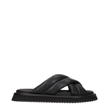 Dolce & Gabbana Black Leather Slipper - Beyzy Store - Dolce & Gabbana