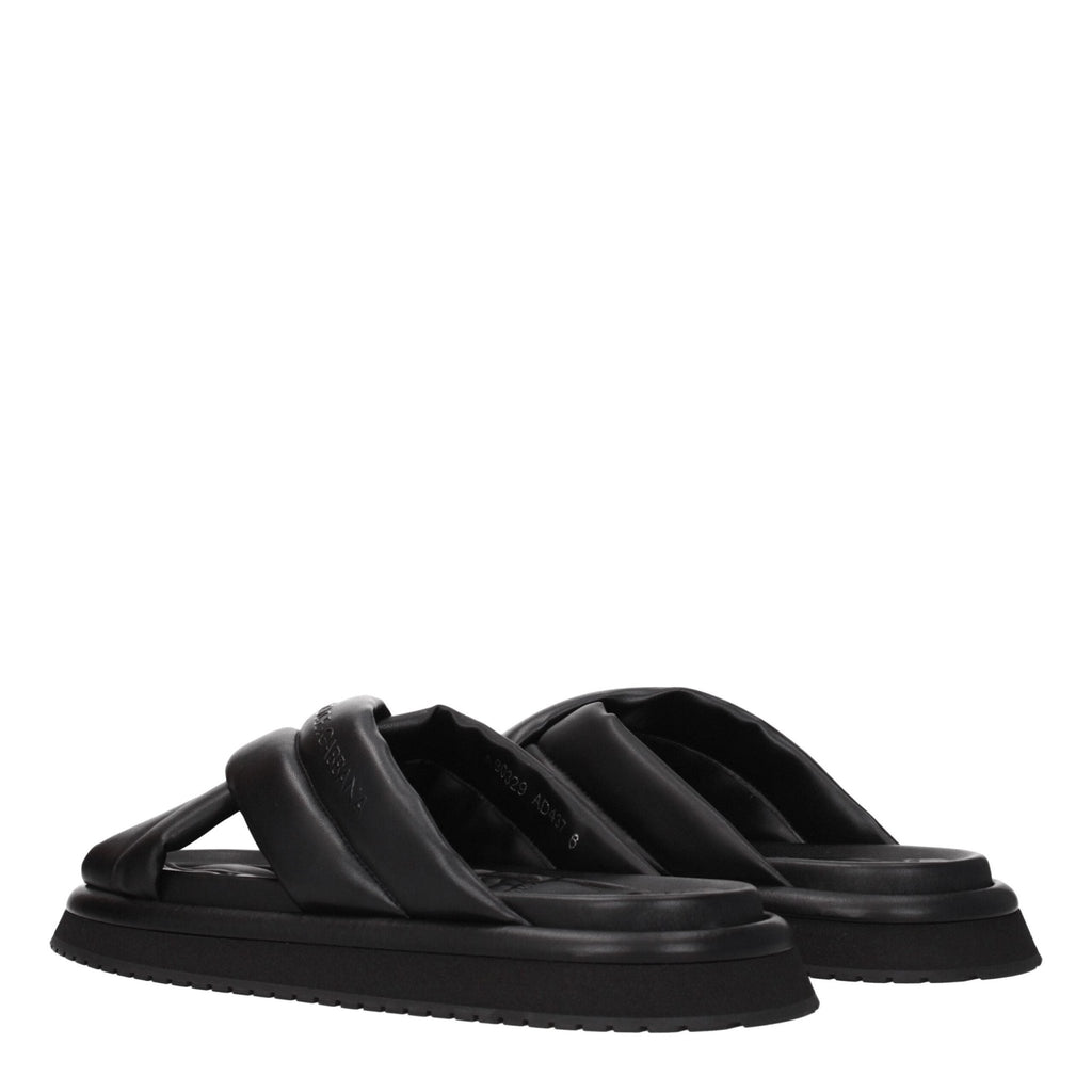 Dolce & Gabbana Black Leather Slipper - Beyzy Store - Dolce & Gabbana