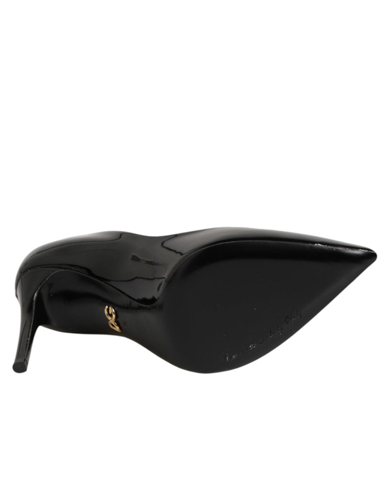 Dolce & Gabbana Black Leather Stiletto Heels Pumps Shoes - Beyzy Store - Dolce & Gabbana