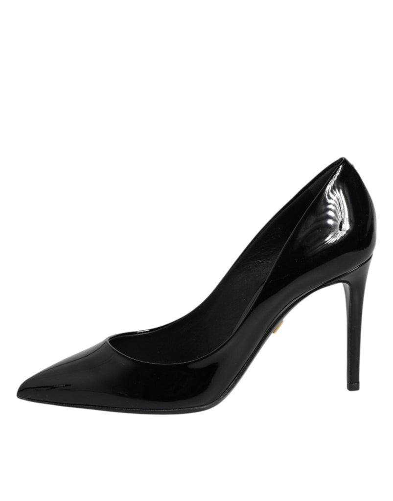 Dolce & Gabbana Black Leather Stiletto Heels Pumps Shoes - Beyzy Store - Dolce & Gabbana