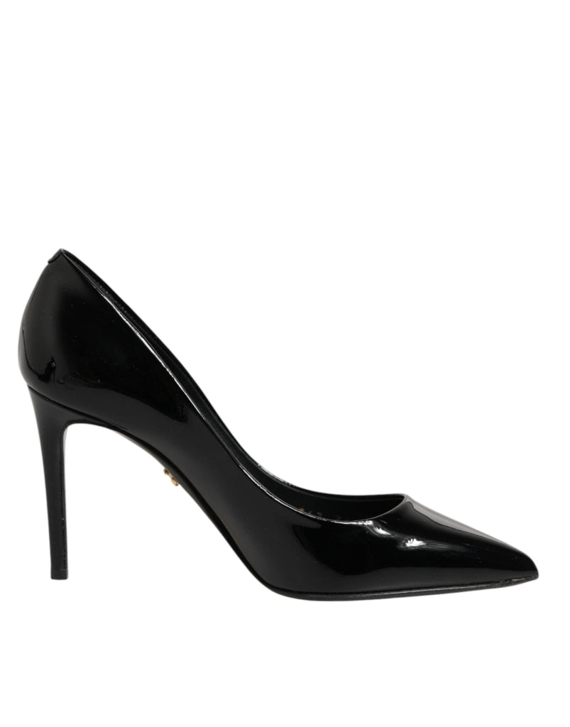Dolce & Gabbana Black Leather Stiletto Heels Pumps Shoes - Beyzy Store - Dolce & Gabbana