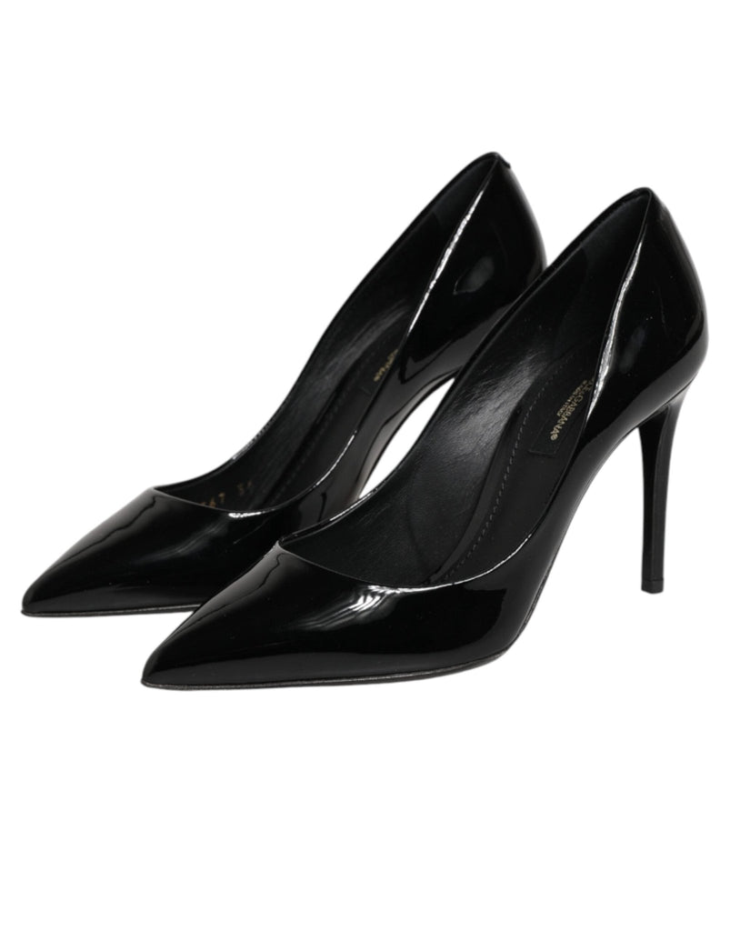 Dolce & Gabbana Black Leather Stiletto Heels Pumps Shoes - Beyzy Store - Dolce & Gabbana