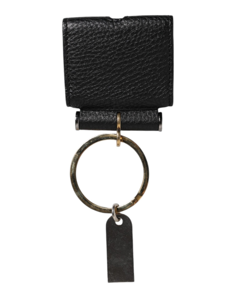Dolce & Gabbana Black Leather Strap Gold Metal Logo Plaque Airpods Case - Beyzy Store - Dolce & Gabbana