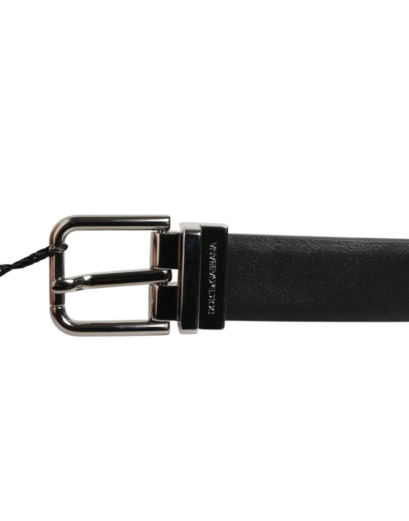 Dolce & Gabbana Black Leather Studded Silver - Tone Buckle Belt - Beyzy Store - Dolce & Gabbana
